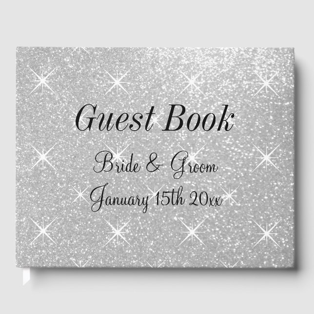 D'or Livre d'invité mariage personnalisé avec couvertur (Recto)
