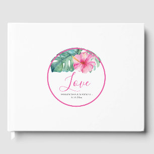 D'or Livre d'invité Mariage personnalisé Floral