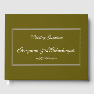 D'or Livre d'invité Mariage simple et personnalisé