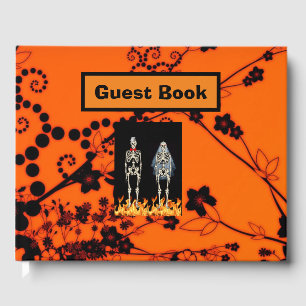 D'or Livre d'invité Mariage Skeleton