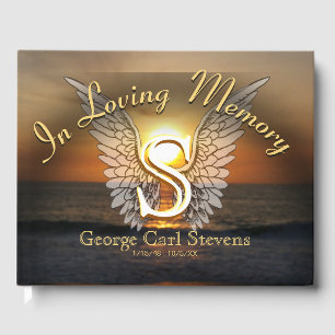 D'or Livre d'invité Monogram Memorial