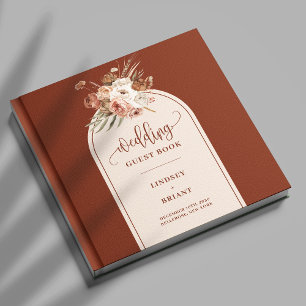 D'or Livre d'invité Rustique Pampas Pampas Grass Boho F