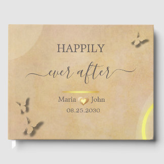 D'or Livre d'invité sur le mariage élégant personnalisé