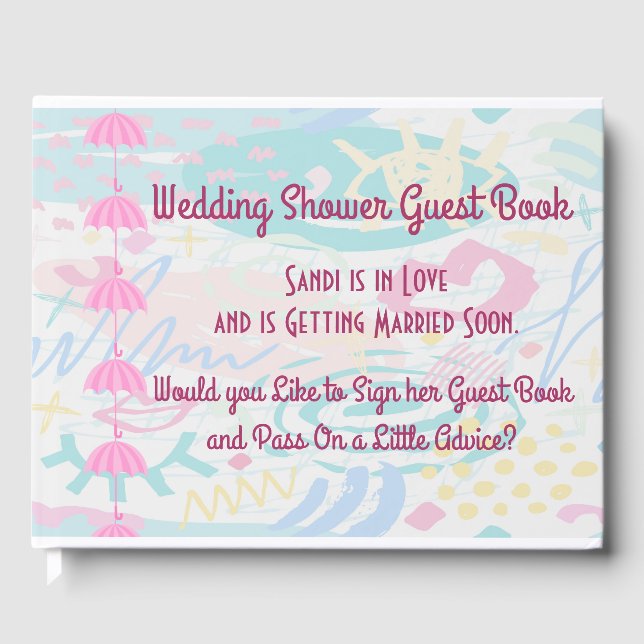 D'or Livre d'invité wedding shower en rose (Recto)