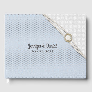 D'or Livre d'invités de mariage personnalisé Polka Dot