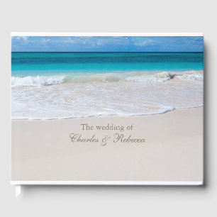 D'or Livre d'invités White Beach Wedding