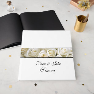 D'or Livre d'invités White Roses