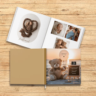 D'or Livre photo bébé ours en peluche plage douce souve