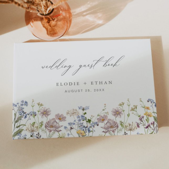 D'or Mariage fleur sauvage Livre d'hôtes Floral Boho Mo (Créateur téléchargé)