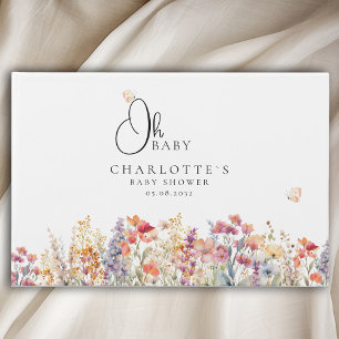 D'or Mon bébé ! Livre d'invité fleur sauvage
