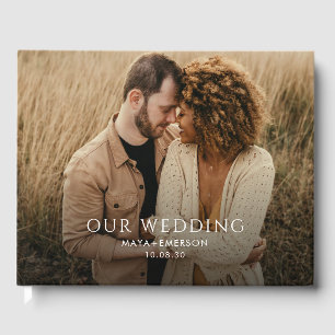 D'or Monogramme moderne simple Mariage photo livre d'hô
