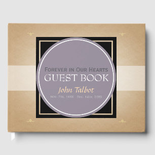 D'or Old Mauve Circle Black Carré Memorial Livre d'invi