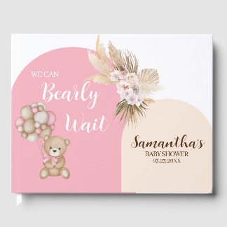 D'or On peut attendre le livre d'invité Baby shower fil