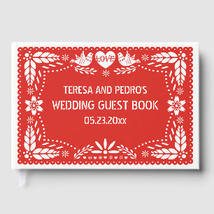 D'or Papel picado livre d'hôtes mariage rouge inséparab