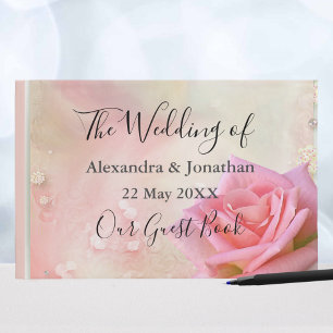 D'or Parfait rose Roses Mariage Livre d'invité