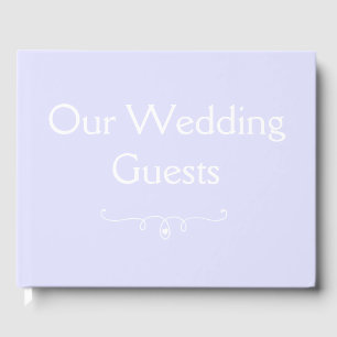 D'or Pastel Periwinkle Purple Mariage Livre d'invité