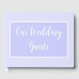 D'or Pastel Periwinkle Purple Mariage Livre d'invité