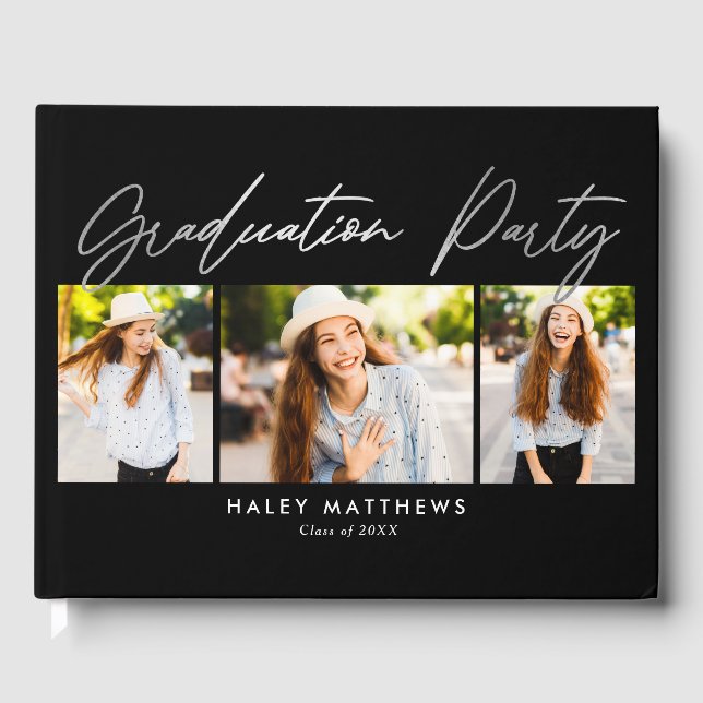 D'or Penned Party Graduation Party Livre d'invité (Recto)