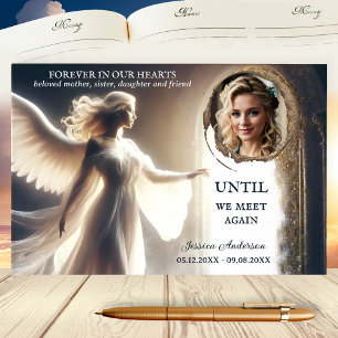 D'or Photo Angel Afterlife Memorial Livre d'invité