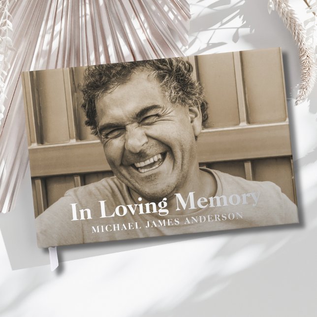 D'or Photo Funeral Memorial Livre d'invités (Photo Memorial Guest Book)