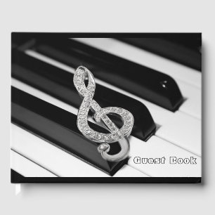 D'or Piano de musique du livre d'invités