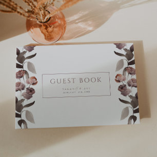 D'or Purple Rose Garden Mariage Livre d'invité