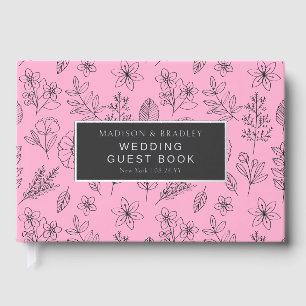 D'or Real Foil Botanical Floral Mariage Livre d'invité