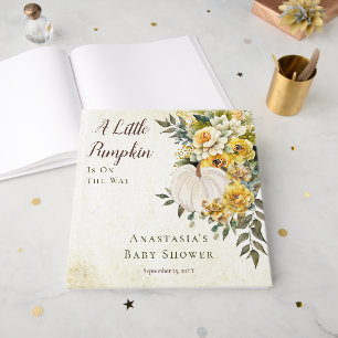 D'or Récolte citrouille Baby shower Floral Livre d'In