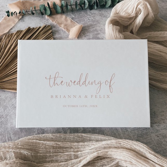 D'or Rose Gold Fancy Script Mariage livre d'hôtes (Créateur téléchargé)