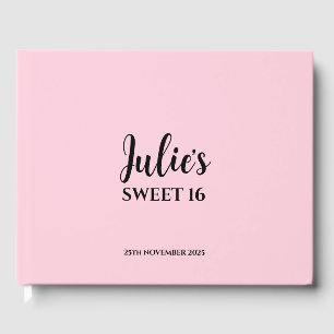 D'or Rose Personnalisé Sweet 16 livre d'hôtes