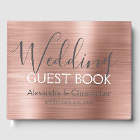 Rose Rose Gold Mariage métal Livre d'invité