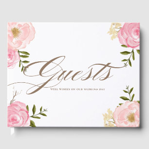 D'or Rosée romantique Fleurs d'aquarelle Mariage Livre