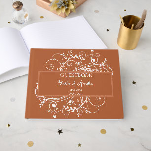 D'or Rust Flourish Mariage Livre d'invité