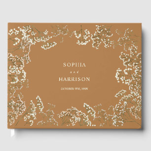 D'or Rustic Baby's Breath Goldenrod Mariage livre d'hôt