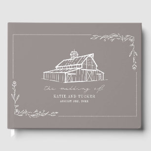 D'or Rustic Barn Amethyst Grey Farm Mariage Livre d'inv