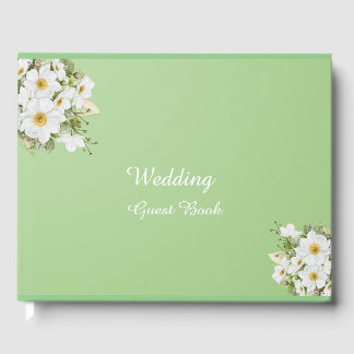 D'or Sage Green Anemone Love : Livre d'invité Mariage