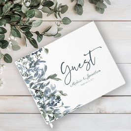 D'or Sage Silver Green Floral Mariage livre d'hôtes