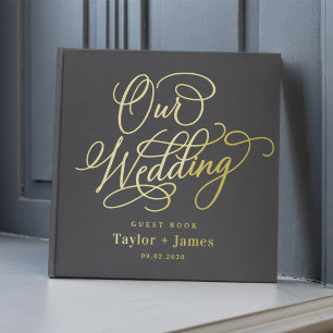 D'or Special Day Editable Color Foil Mariage livre d'hô