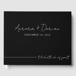 D'or Til Death Minimal Black Mariage Livre d'invité