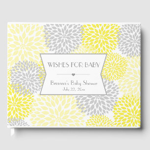 D'or Voeux pour bébé, Baby shower livre d'hôtes, jaune