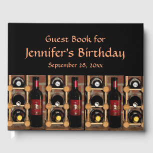 D'or Wine Rack Abstrait Birthday Party Livre d'invité