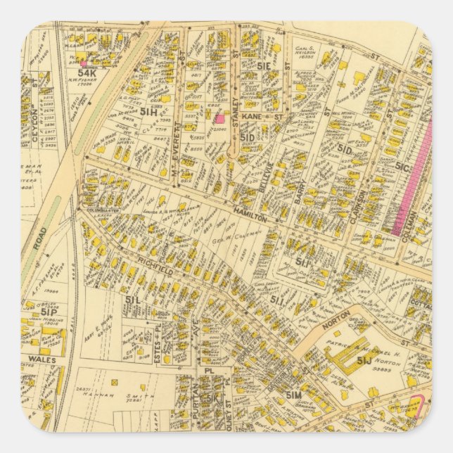 Dorchester, Massachusetts 7 Quadratischer Aufkleber (Vorderseite)