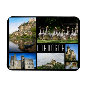 Dordogne-Landschaftscollagen-Reise-Foto Magnet