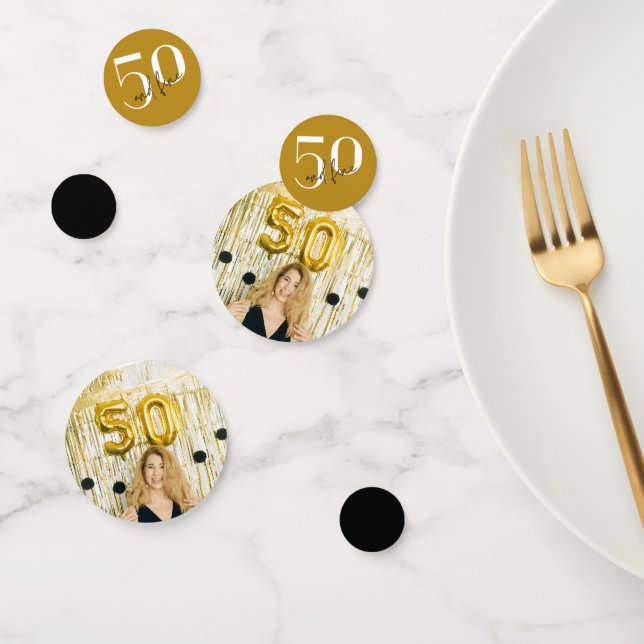 Doré | Photo | 50e anniversaire Table Confetti (Groupe)