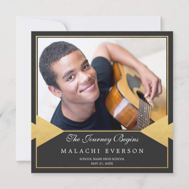 Doré | Photo Graduation Party Invitation (Devant)