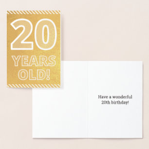 Dorée 20ème anniversaire : Audacieux "20 ans !" Carte Go