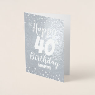 Dorée 40e Carte Foil Personnalisée Anniversaire