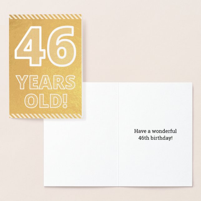 Dorée 46ème anniversaire : audacieux "46 ans !" Carte Go (Affichage)