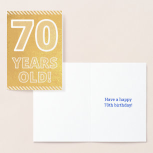 Dorée 70ème anniversaire : audacieux "70 ans !" Carte Go