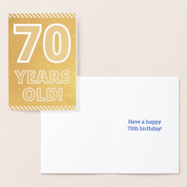 Dorée 70ème anniversaire : audacieux "70 ans !" Carte Go (Affichage)
